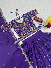 Occasion Wear Sequence Work Purple Colour Lehenga Choli