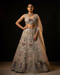 Designer Butterfly Net Sequence Embroidery Work Lehenga choli