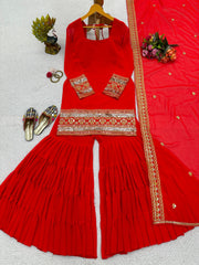 Beautiful Party-wear Georgette Sequence Work Sharara