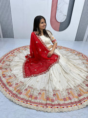 Festival Special Pure Banarasi Tissue Embroidery Thread & Sequence Work Lehenga Choli