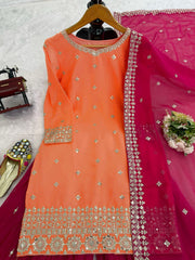 Beautiful Georgette Embroidery & Sequence Work Suit
