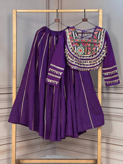 Navratri Spcial Roman Silk With Attractive Gota-Patti Work Lehenga With stitched Blouse