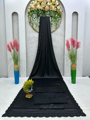 Beautiful Party-wear Satin Silk Thread With Sequence Work Saree
