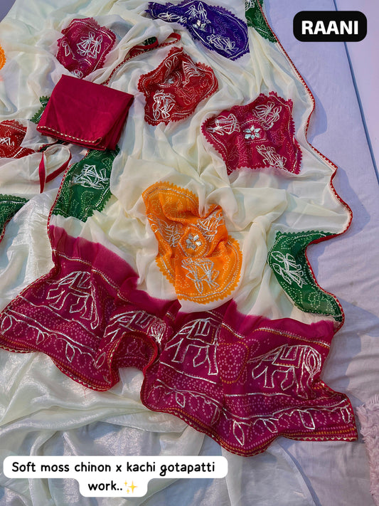 Beautiful Soft Moss Chiffon Saree