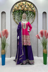 Beautiful Designer Party-wear Chinon Silk Dress