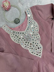 Ethnic Cosmos Silk Thread With Real Mirror Work Dress