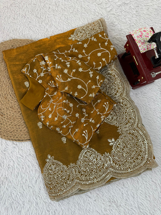 Wedding Special Elegance Redefined Fendy Chiffon Saree