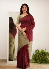 Beautiful Demanded Half Half Mal Cotton Saree