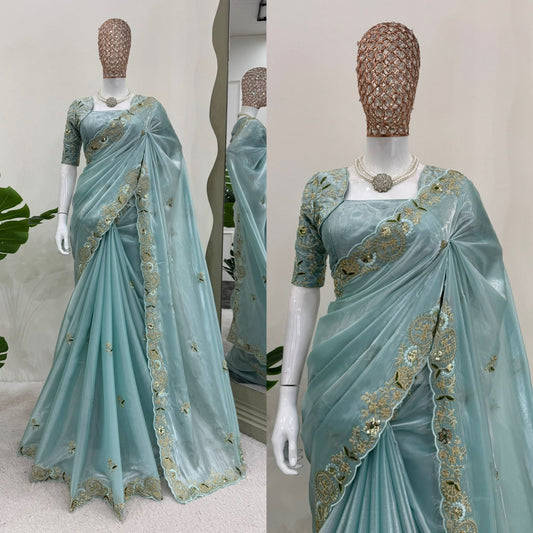 Trending Jimmy Choo Thread With Sequence Work Saree
