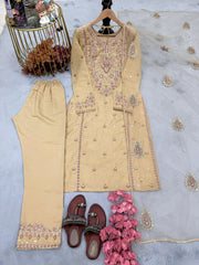 Designer Party-wear Heavy Roman Silk Embroidery & Sequence Work Suit