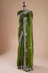 Heavy Embroidery Coding Sequence Work Saree