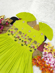 Beautiful Full Stitched Pure Mul Mul Cotton Dual Color Gown