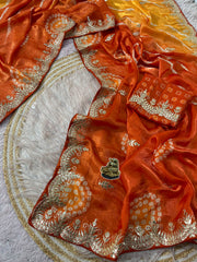 Festival Trending Space Silk Bandhej & Lehriya Printed Saree