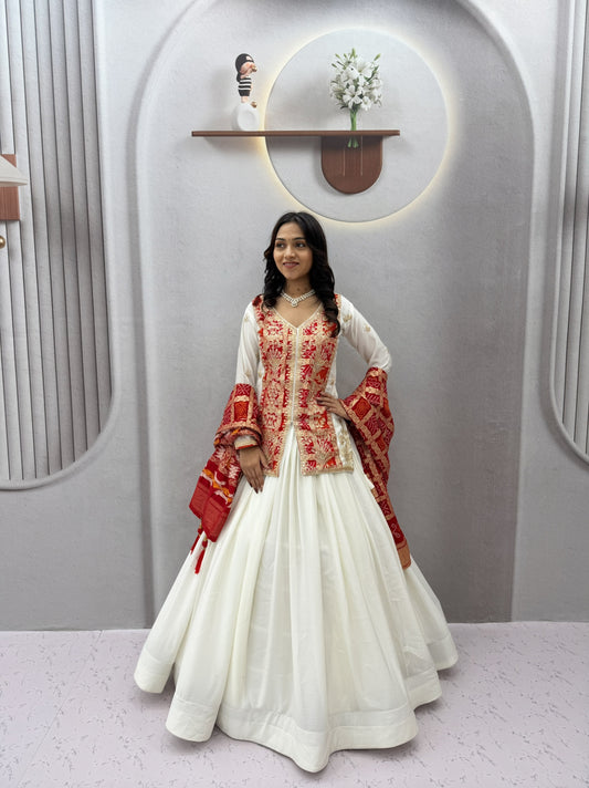 Festival Chinon Silk Embroidery Codding Sequence & Thread Work Lehenga Choli