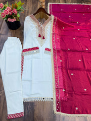 Beautiful Chinon Silk With Real Mirror & Moti Work Salwar Suit