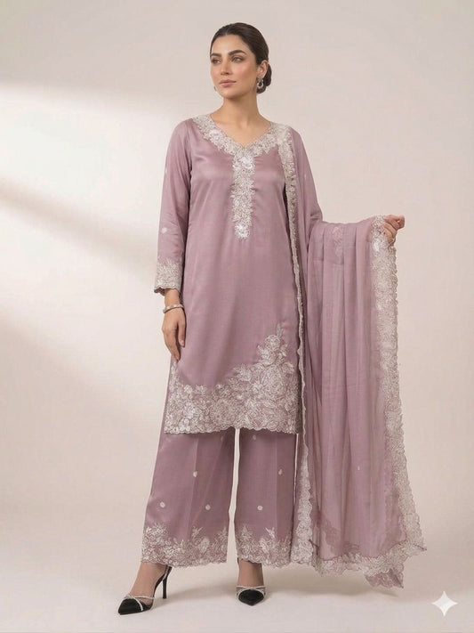 Eid Special Franch Crape Sequence Embroidery Work Suit