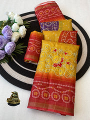 Beautiful Traditional Printed Bandej Printed Saree