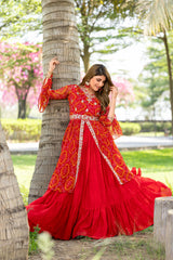 Beautiful Pure Bandhrej Festival Choli With Attached Shrug