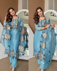 Beautiful Designer Jimmy Choo Embroidery With Cut Work Suit