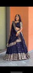 Beautiful Trending Chinon Silk Thread With Sequence Work Lehenga Choli