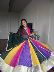 Beautiful Georgette Big Flair Multi Lehenga Choli