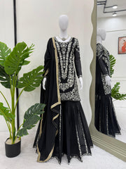 Party-wear Georgette Thread With Sequence Work Sharara