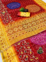Beautiful Traditional Printed Bandej Printed Saree