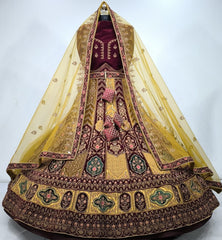Bridal Special Multi Colored Velvet Diamond Work Lehenga Choli