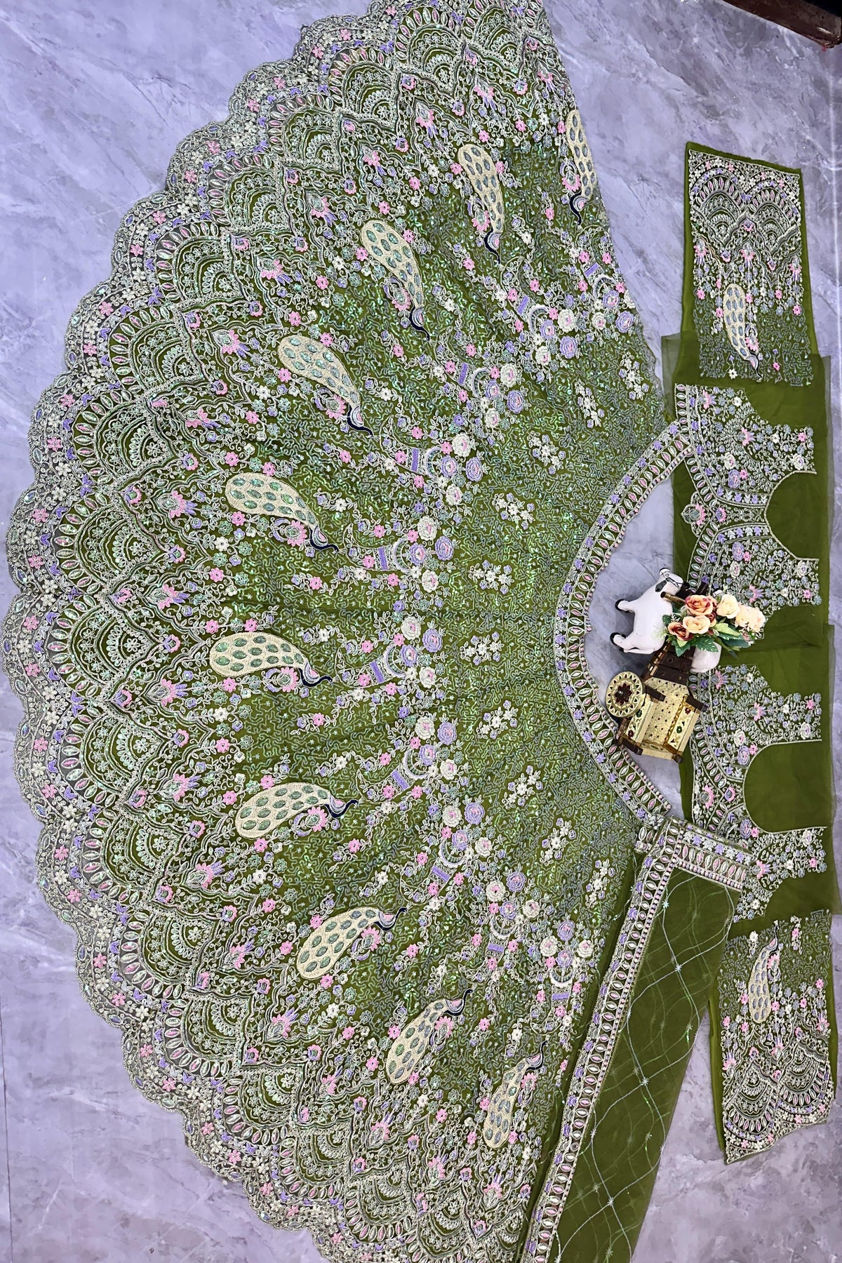 Elegant Soft Butterfly Net Sequence Work Lehenga Choli