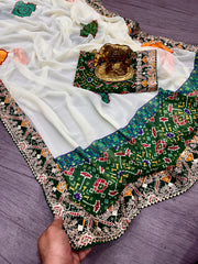 Beautiful Premium Georgette Patola Printed Saree