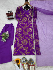 Beautiful Designer Bollywood Inspired Jacquard Silk Dress