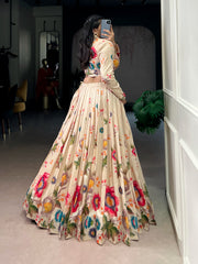 Beautiful Tasar Silk Floral Printed Co-ord Set
