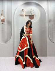Navratri Special Cotton Gotapatti & Handwork Lehenga With Stitched Choli