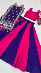 Navratri Special Vichitra Silk Lehenga With Stitched Blouse & Shrug