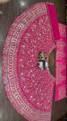 Beautiful Pink Georgette Embroidery Sequence Work Lehenga Choli