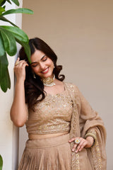 Festive Special Crunchy Silk Embroidery Sequence Work Lehenga With Stitched Blouse