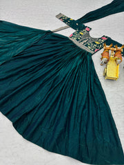 Festival Wear Fendy Silk Coding Sequence & Embroidery Work Long Gown