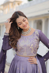 Festive Special Pure Chinon Silk Embroidery Sequence Work Lehenga Choli