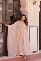 Festival Special Star Georgette With Bead & Sequence Multi Embroidery Work Gown