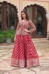 Fashionable Co-ord Set Day-able Viscose Jacquard Lehenga