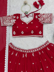 Party-wear Designer Georgette Thread With Sequence Work Lehenga Choli