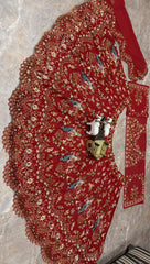 Wedding Special Red Colour Sequence Embroidery Work Lehenga Choli