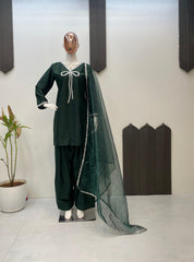 Designer French Crepe With Beads Work Salwar Suit