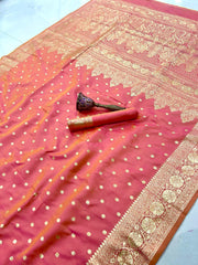 Beautiful Heavy  Banarasi Silk Gold Zari Weaving Saree