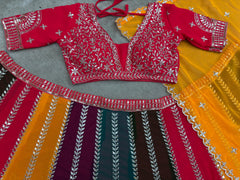 Beautiful Multicolored Georgette Embroidery Sequence Work Lehenga Choli