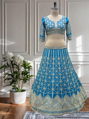 Party-wear Chinon Embroidery & Sequence Coding Work Lehenga Choli