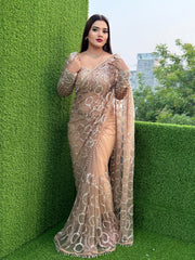 Bollywood Blockbuster Sequence Designer Sequins Embroidery Work Saree