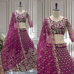 Party-wear Butterfly Sequence & Zari Embroidery Work Lehenga Choli