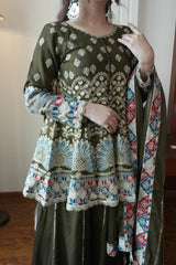 Party-wear Chinon Silk Sequence Embroidery Work Suit