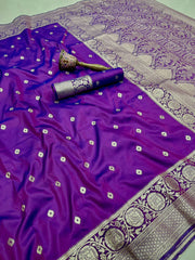 Beautiful Banarasi Silk Gold Zari Weaving Saree